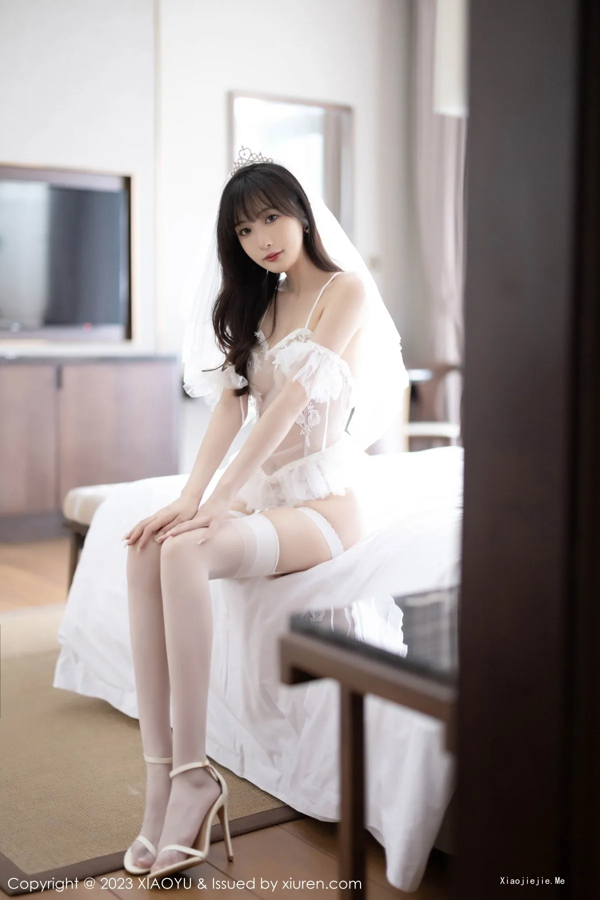 图片[24]-[XiaoYu画语界]Vol.1058_模特林星阑性感白色薄透婚纱服配白丝吊袜秀曼妙身姿诱惑写真80P-blog.zhu.ee