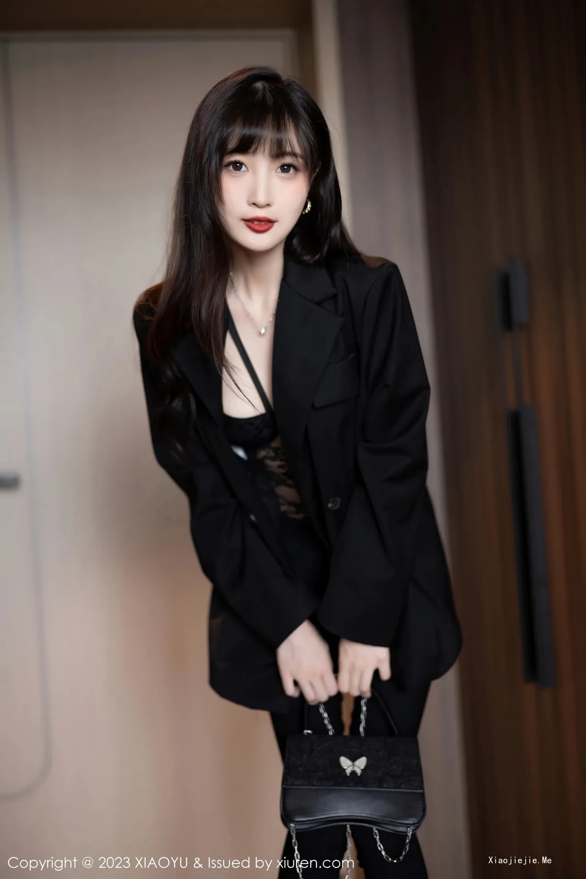 图片[8]-[XiaoYu画语界]Vol.981_模特林星阑性感黑色连体蕾丝内衣配原色丝袜秀曼妙身姿诱惑写真87P-blog.zhu.ee