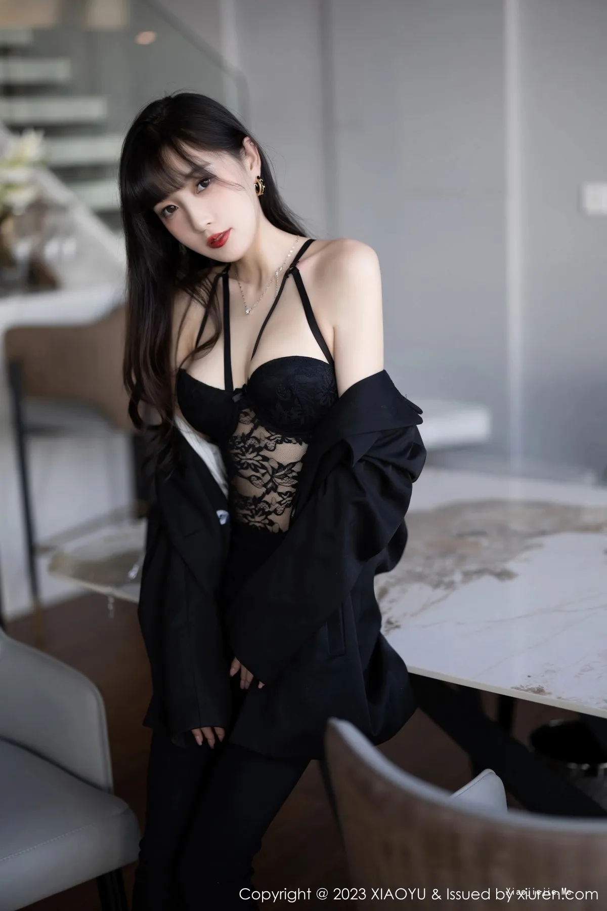 图片[14]-[XiaoYu画语界]Vol.981_模特林星阑性感黑色连体蕾丝内衣配原色丝袜秀曼妙身姿诱惑写真87P-blog.zhu.ee