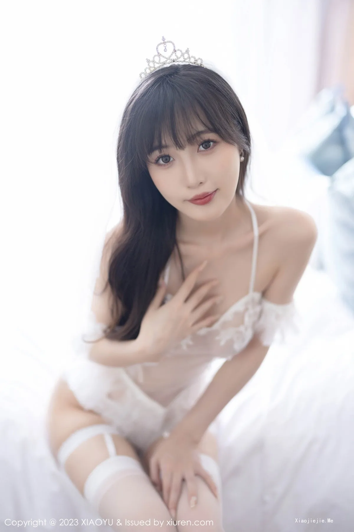 图片[26]-[XiaoYu画语界]Vol.1058_模特林星阑性感白色薄透婚纱服配白丝吊袜秀曼妙身姿诱惑写真80P-blog.zhu.ee