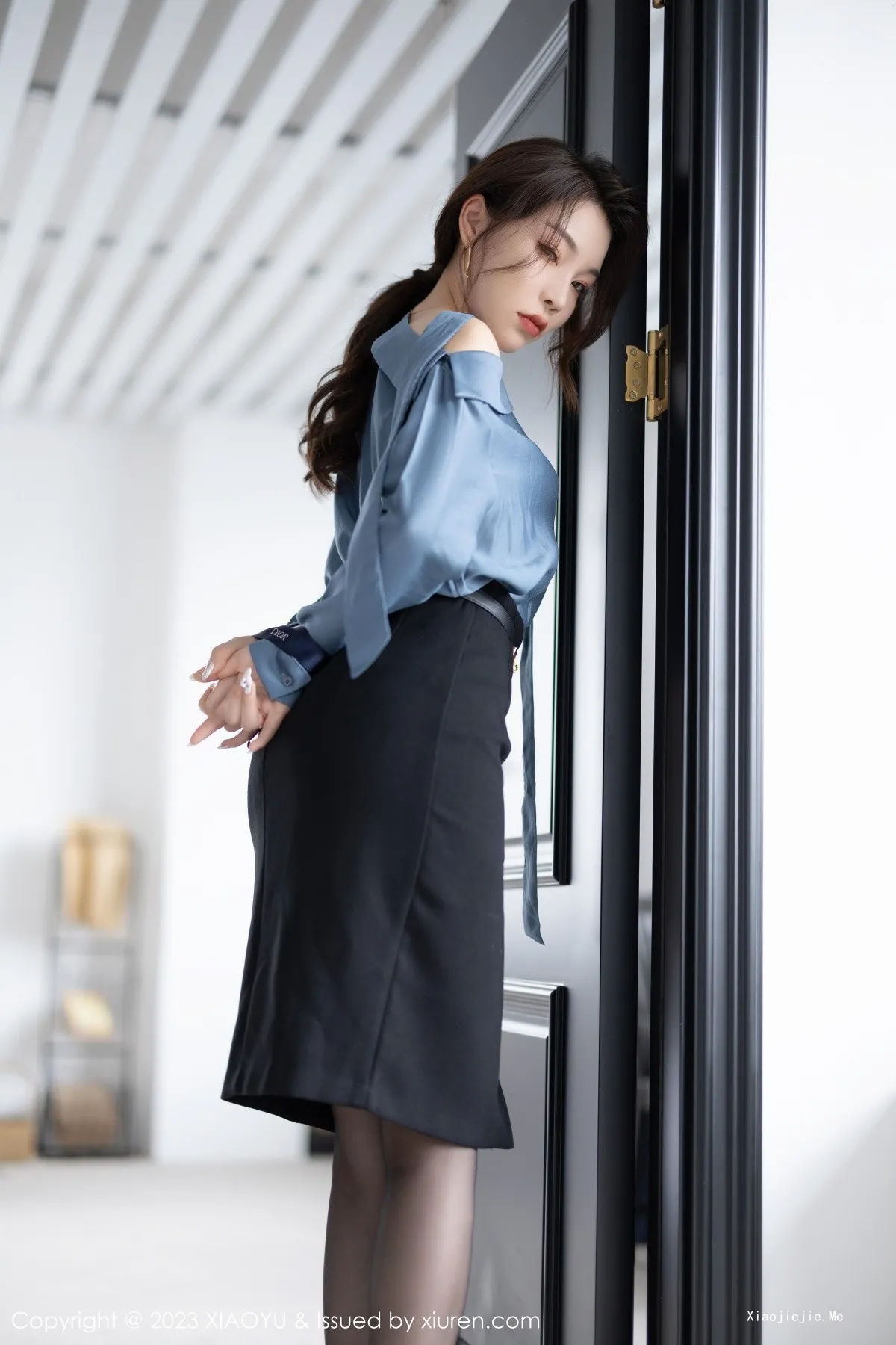 图片[26]-[XiaoYu画语界]Vol.979_女神徐莉芝Booty脱制服露性感黑色蕾丝内衣配超薄黑丝诱惑写真86P-blog.zhu.ee