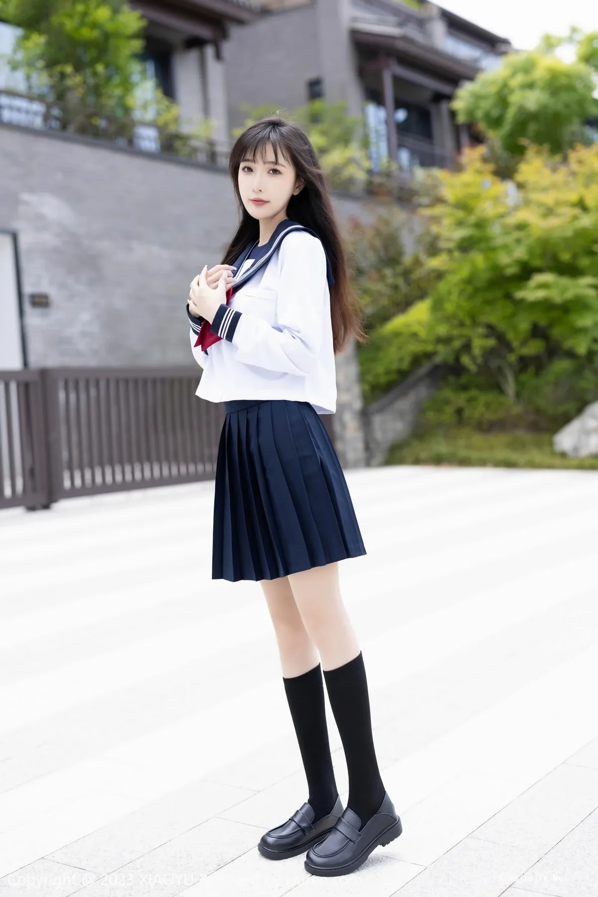 [XiaoYu画语界]Vol.1045_模特林星阑脱学妹制服露性感蓝色薄纱高叉连体衣惹火诱惑写真96P-blog.zhu.ee