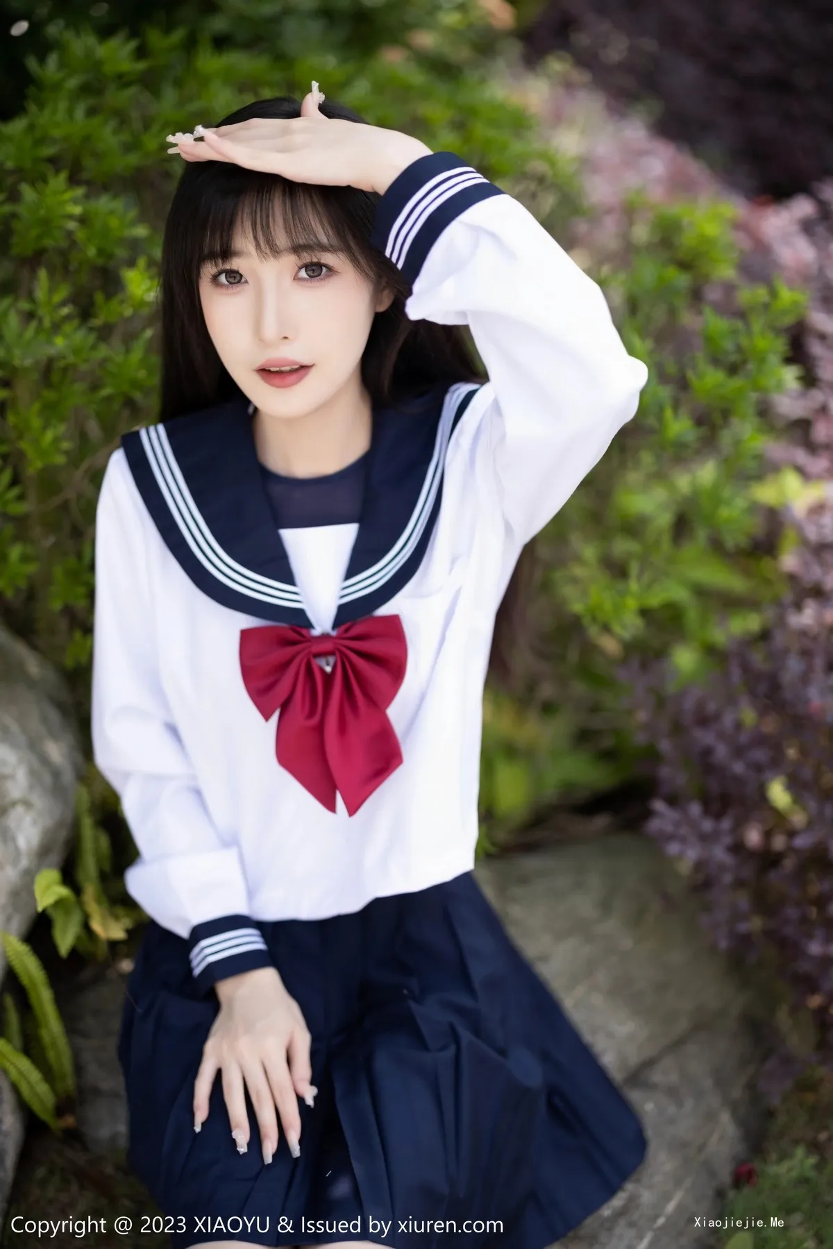 图片[4]-[XiaoYu画语界]Vol.1045_模特林星阑脱学妹制服露性感蓝色薄纱高叉连体衣惹火诱惑写真96P-blog.zhu.ee