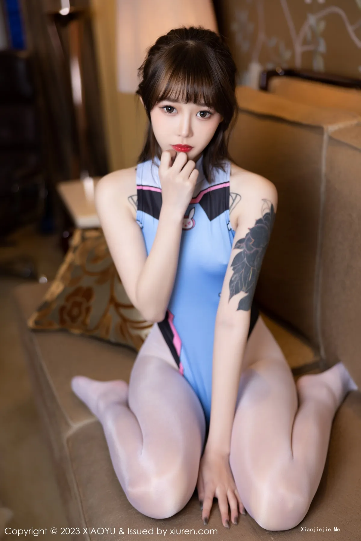 [XiaoYu画语界]Vol.961_模特奶瓶天蓝色卡通高开连体衣配开档肉丝秀曼妙身姿诱惑写真82P-blog.zhu.ee