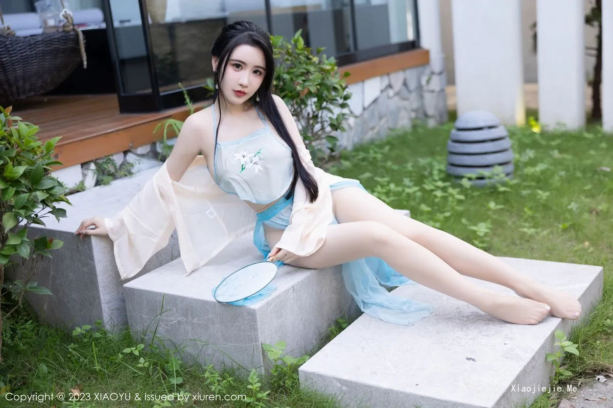 图片[6]-[XiaoYu画语界]Vol.1057_女神Cherry樱桃酱淡蓝古装服饰配超薄肉丝秀惹火身材诱惑写真81P-blog.zhu.ee