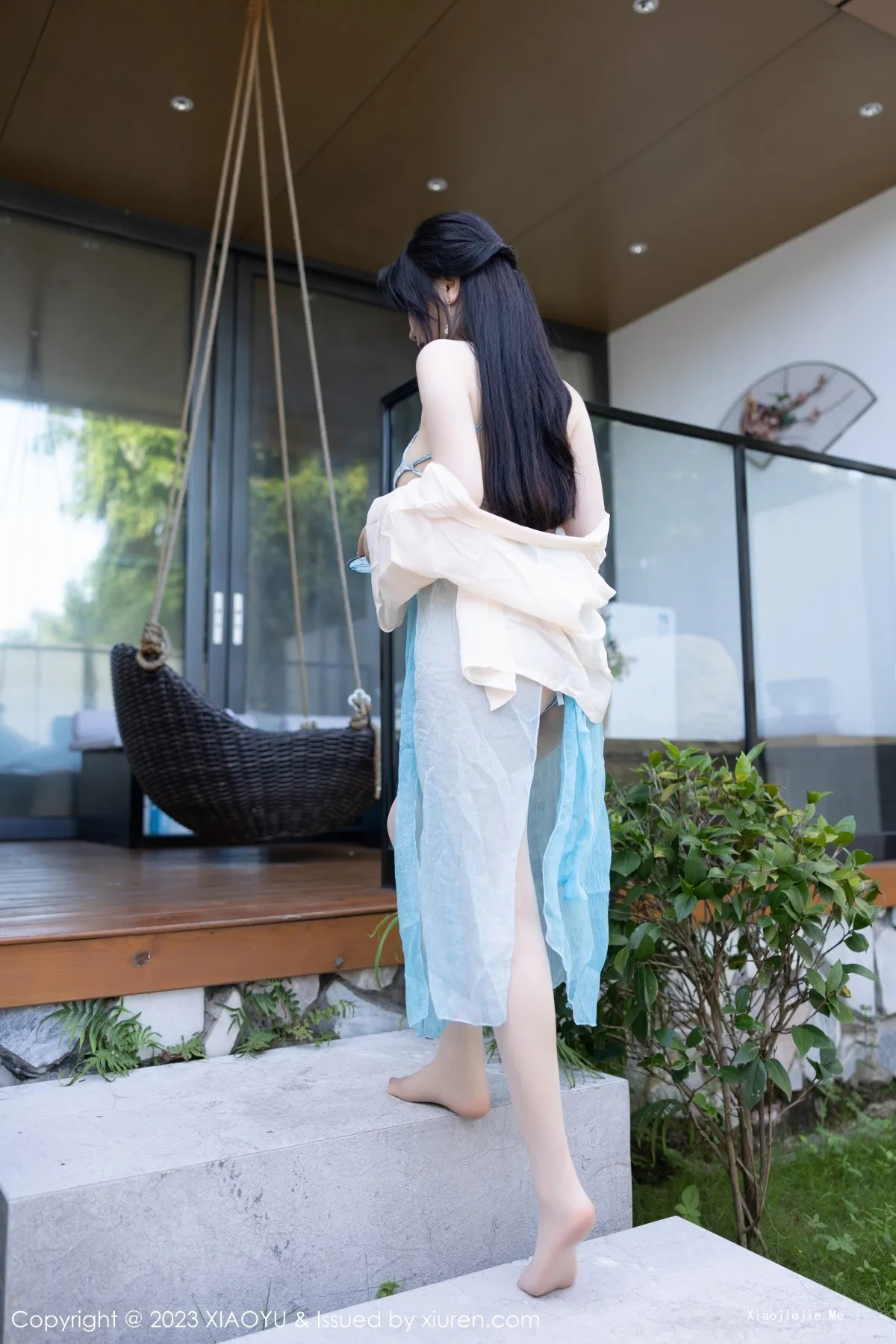 图片[18]-[XiaoYu画语界]Vol.1057_女神Cherry樱桃酱淡蓝古装服饰配超薄肉丝秀惹火身材诱惑写真81P-blog.zhu.ee