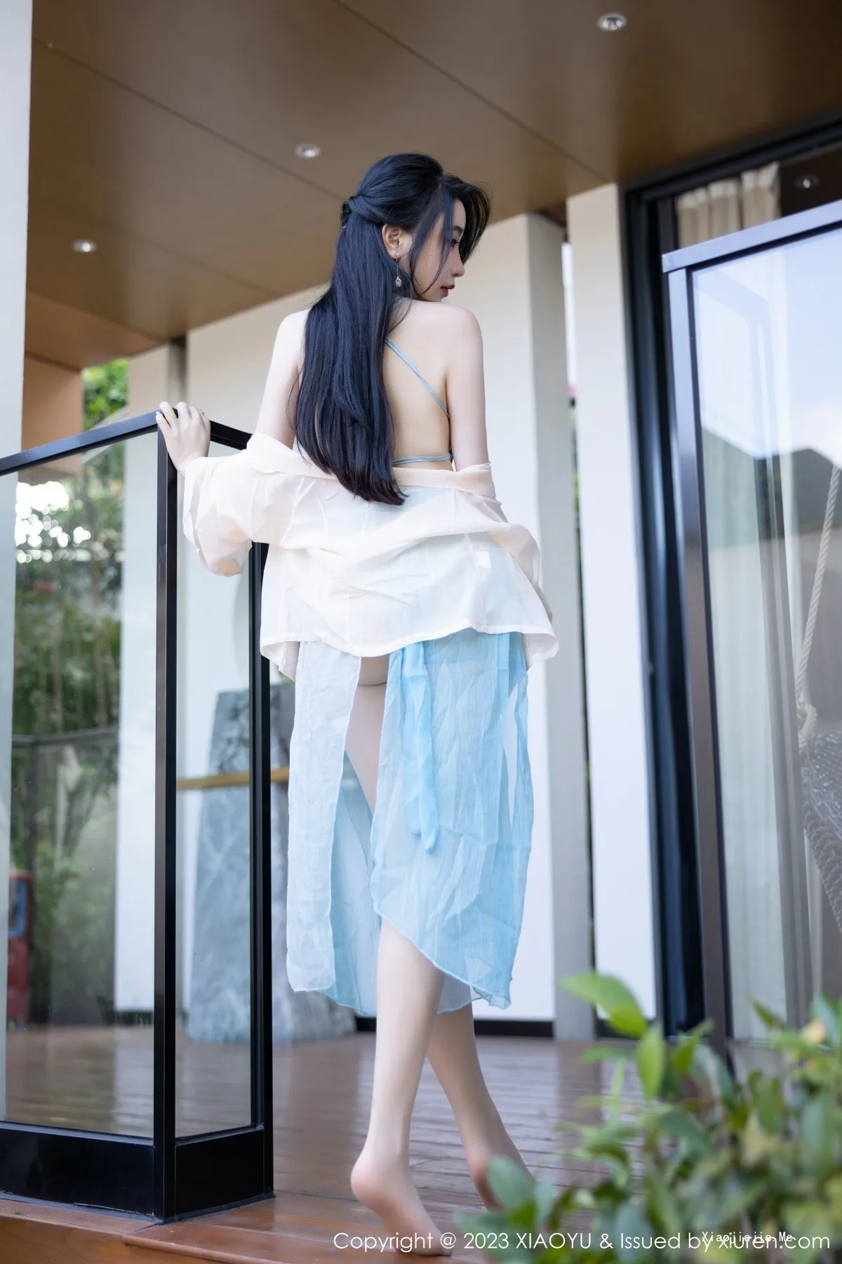 图片[20]-[XiaoYu画语界]Vol.1057_女神Cherry樱桃酱淡蓝古装服饰配超薄肉丝秀惹火身材诱惑写真81P-blog.zhu.ee