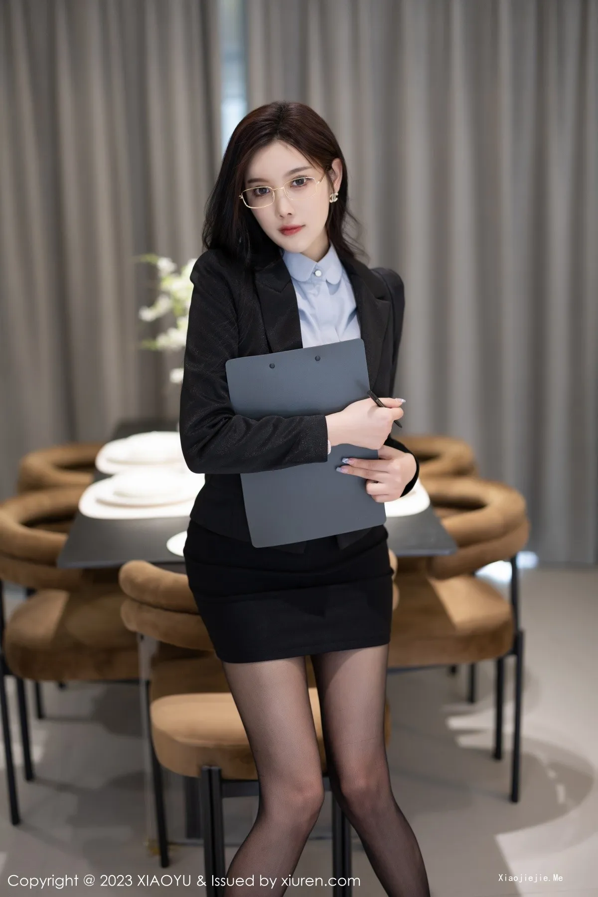 图片[6]-[XiaoYu画语界]Vol.1041_女神杨晨晨Yome职业装露黑色薄纱连体衣秀丰腴身材诱惑写真100P-blog.zhu.ee