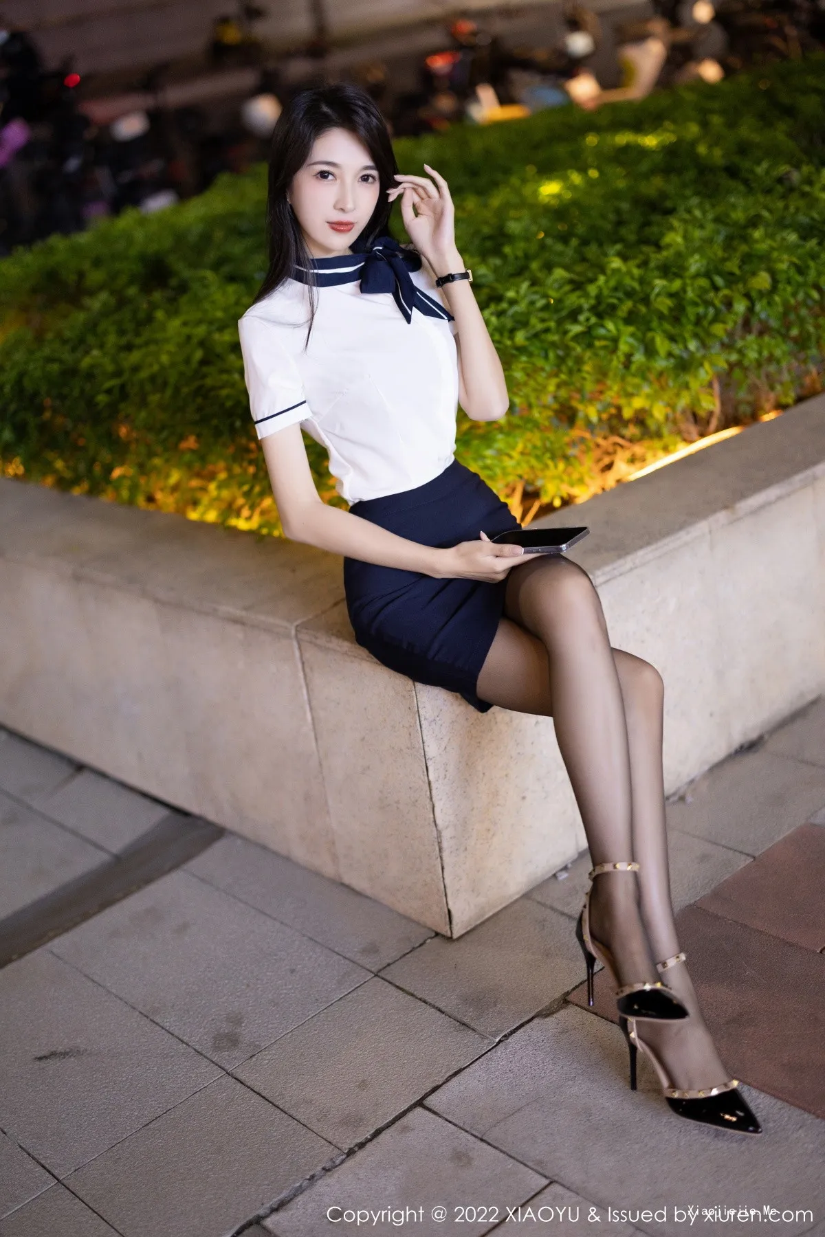 图片[6]-[XiaoYu画语界]Vol.934_模特林乐一白色上衣配短裙半脱露蕾丝内衣配黑丝裤袜诱惑写真87P-blog.zhu.ee