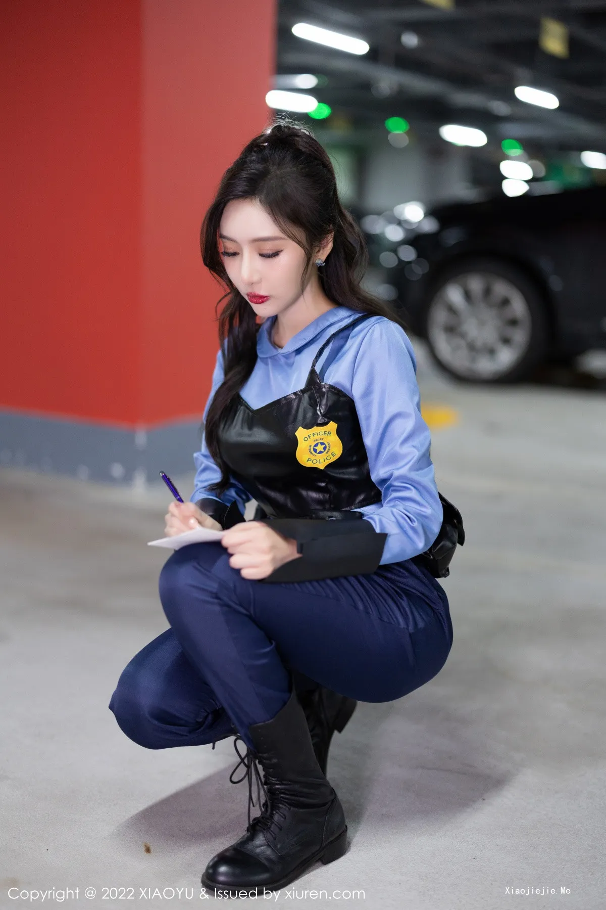 图片[4]-[XiaoYu画语界]Vol.929_女神王馨瑶yanni脱蓝色女警官制服露黑色蕾丝内衣完美诱惑写真80P-blog.zhu.ee