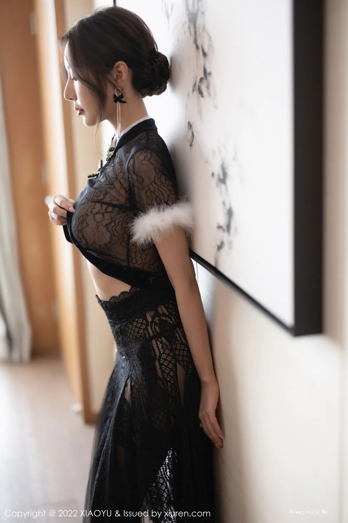 图片[20]-[XiaoYu画语界]Vol.926_女神王馨瑶yanni性感黑色薄纱情趣旗袍配蕾丝袜惹火诱惑写真80P-blog.zhu.ee