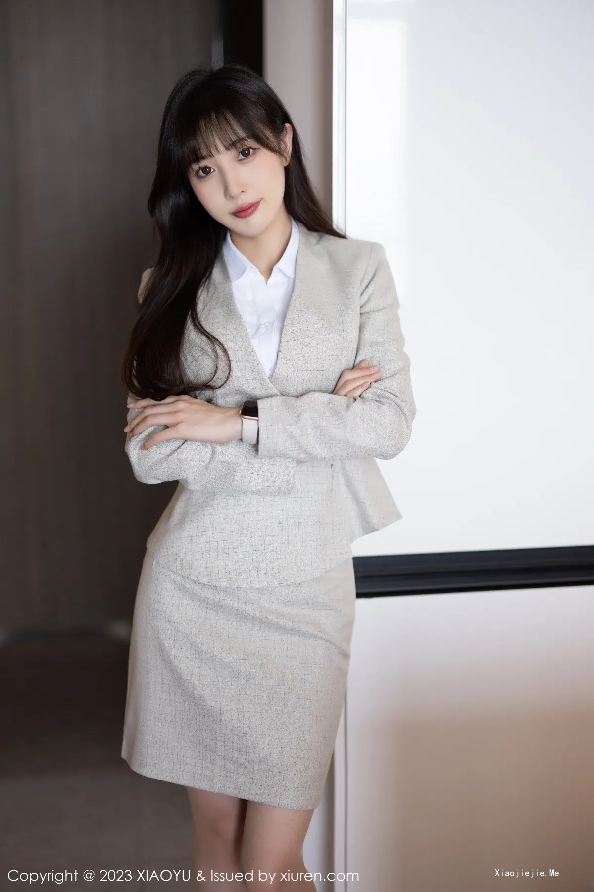 图片[4]-[XiaoYu画语界]Vol.1034_模特林星阑半脱Ol职业装露性感墨绿色内衣配原色丝袜诱惑写真87P-blog.zhu.ee