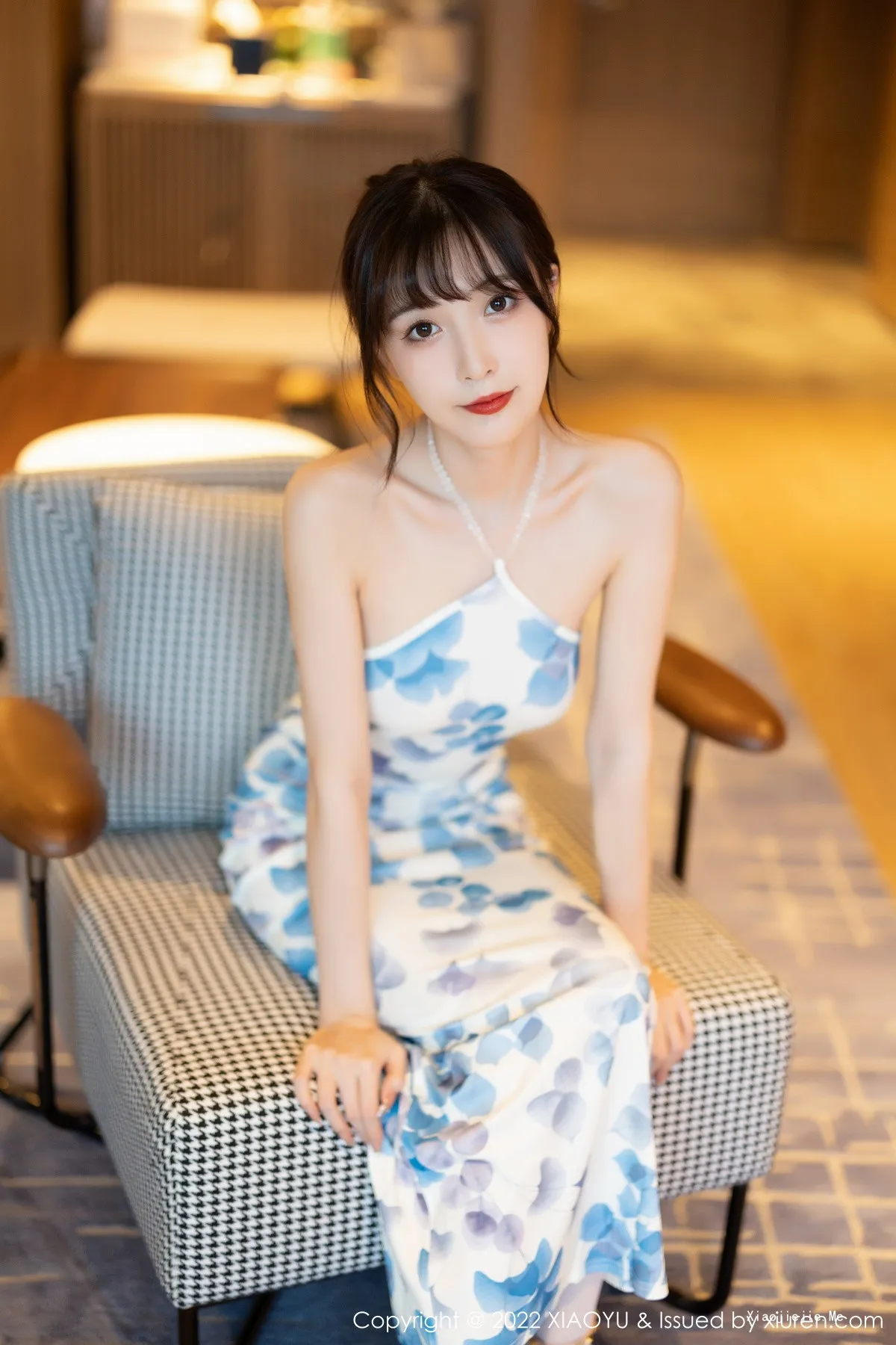 图片[14]-[XiaoYu画语界]Vol.877_模特林星阑性感露肩带图案连衣短配超薄白丝袜秀美腿迷人写真85P-blog.zhu.ee