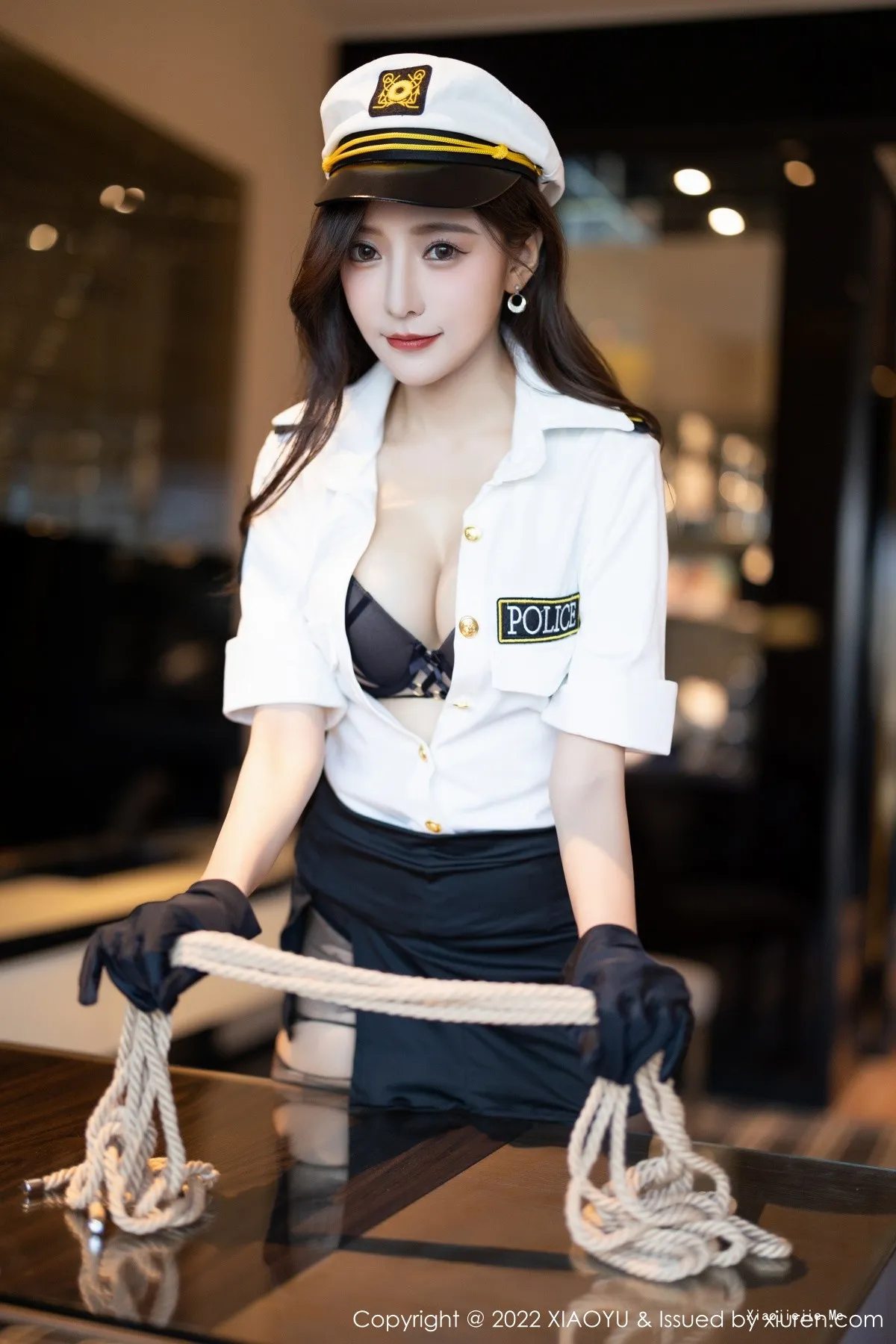 图片[56]-[XiaoYu画语界]Vol.867_女神王馨瑶yanni韩国女警官制服露蕾丝内衣配破烂黑丝诱惑写真90P-blog.zhu.ee