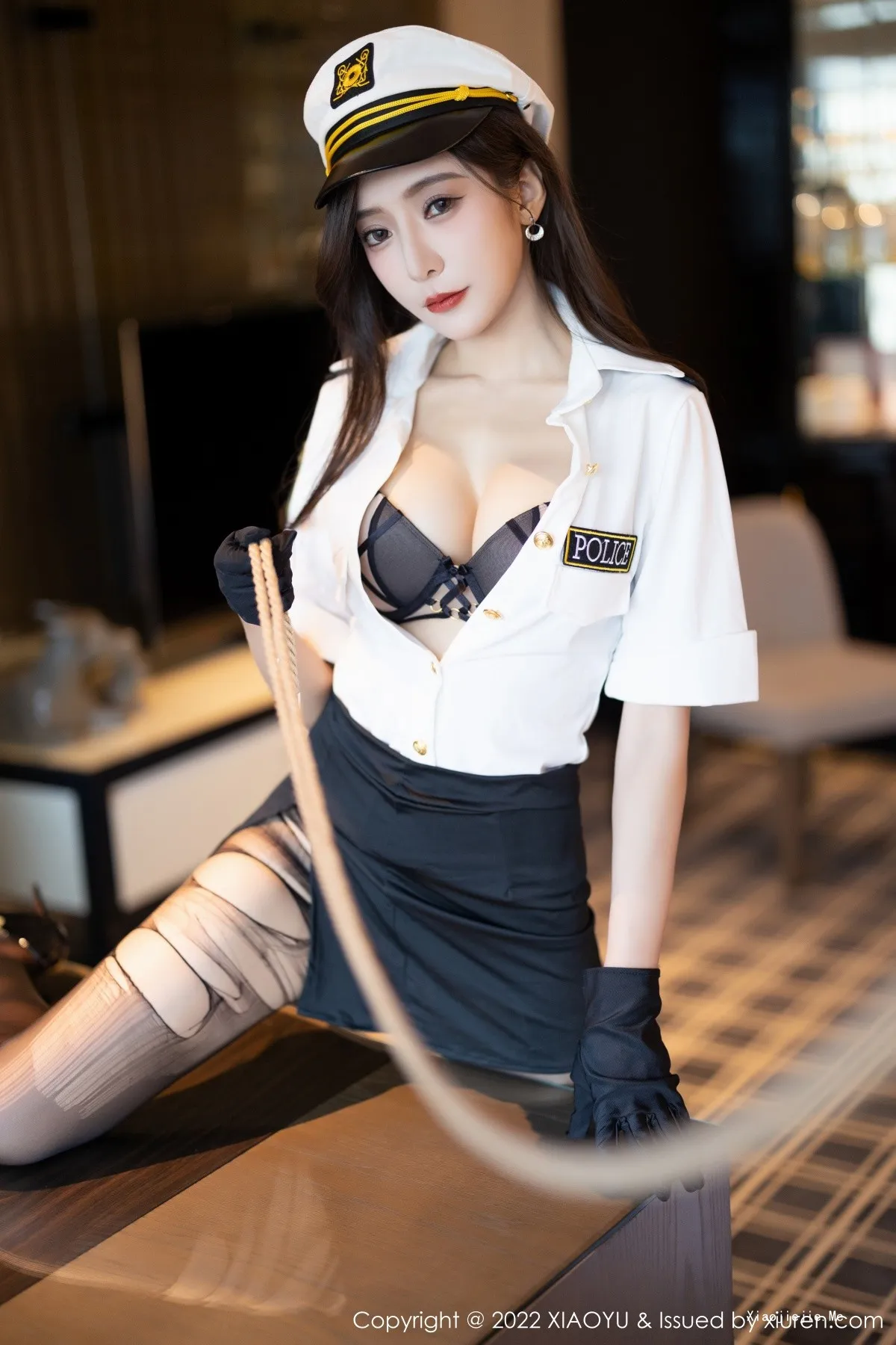 图片[60]-[XiaoYu画语界]Vol.867_女神王馨瑶yanni韩国女警官制服露蕾丝内衣配破烂黑丝诱惑写真90P-blog.zhu.ee