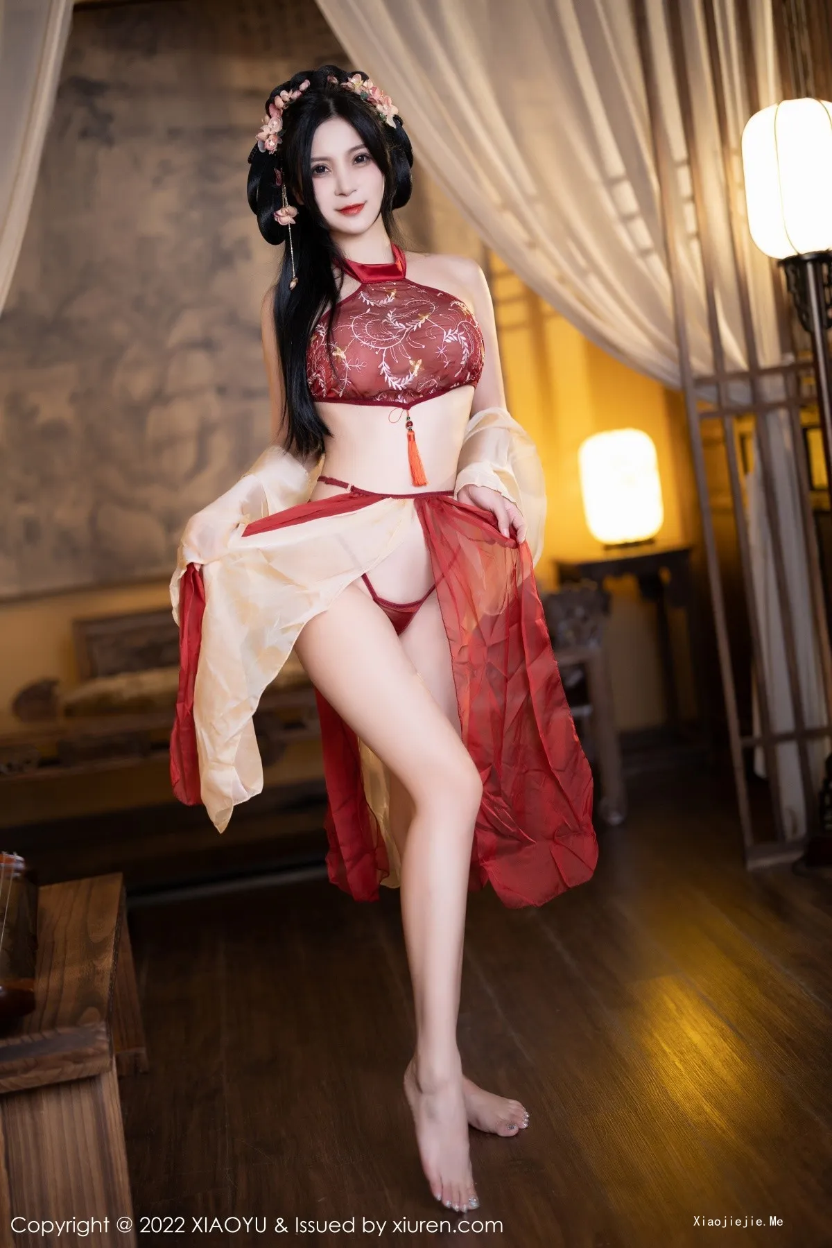 图片[16]-[XiaoYu画语界]Vol.858_模特小蛮妖Yummy杭州旅拍红色丝绸古装服露白嫩肌肤诱惑写真81P-blog.zhu.ee