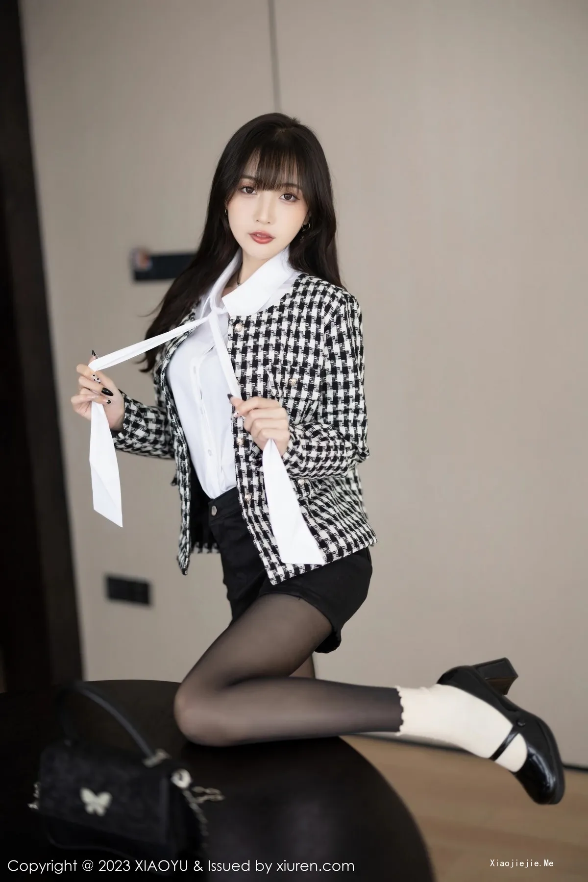 图片[20]-[XiaoYu画语界]Vol.1020_模特林星阑私房半脱露性感黑色内衣配开档黑丝秀美腿诱惑写真90P-blog.zhu.ee