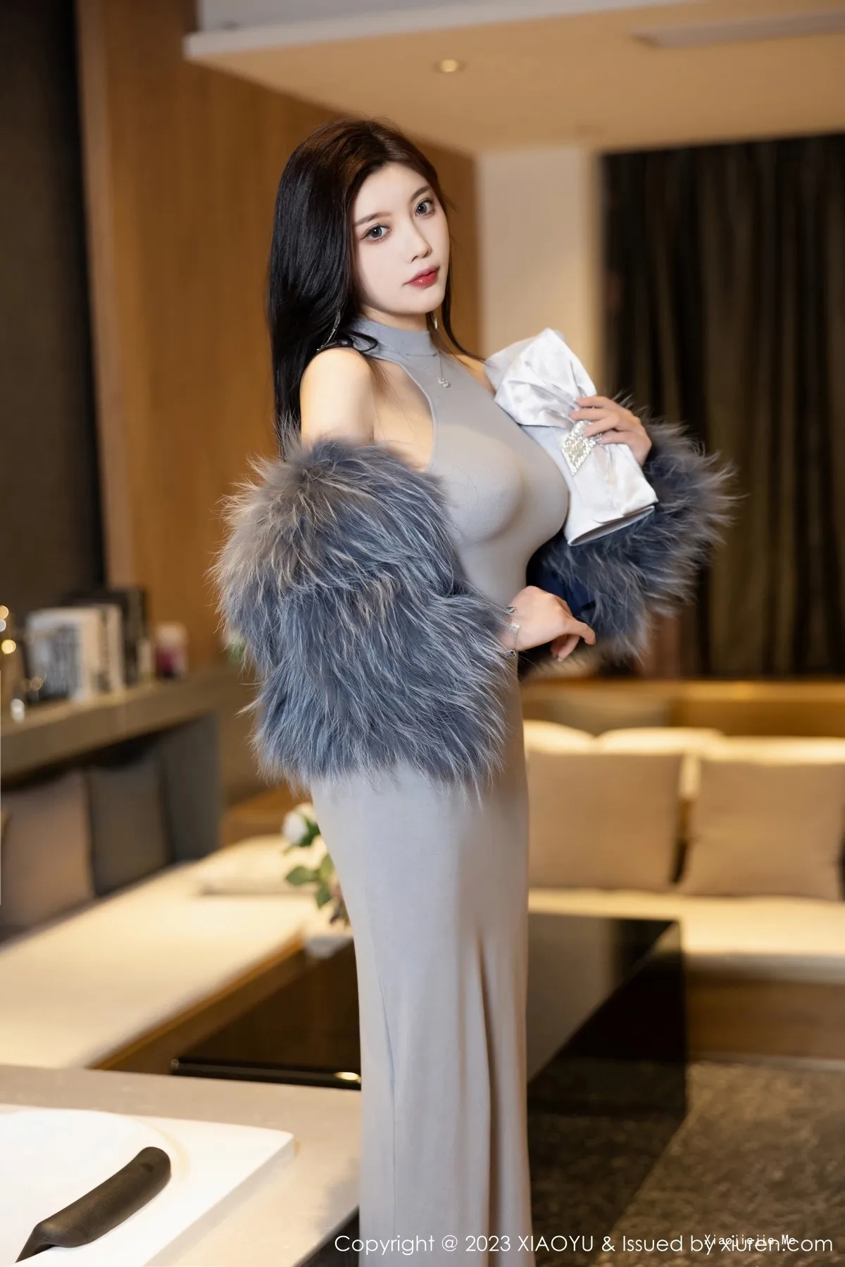 图片[10]-[XiaoYu画语界]Vol.1051_女神杨晨晨Yome性感灰色真空连衣长裙秀完美丰腴身材诱惑写真87P-blog.zhu.ee